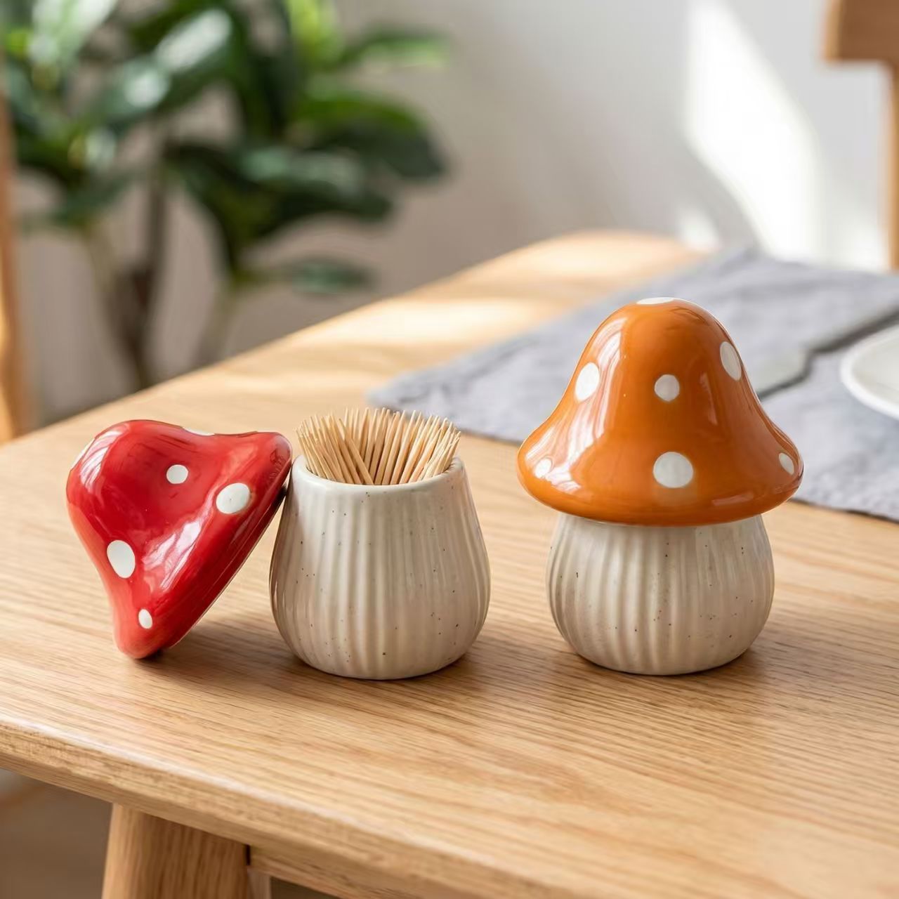 Home Decor Organizer - Tarro de cerámica con diseño de