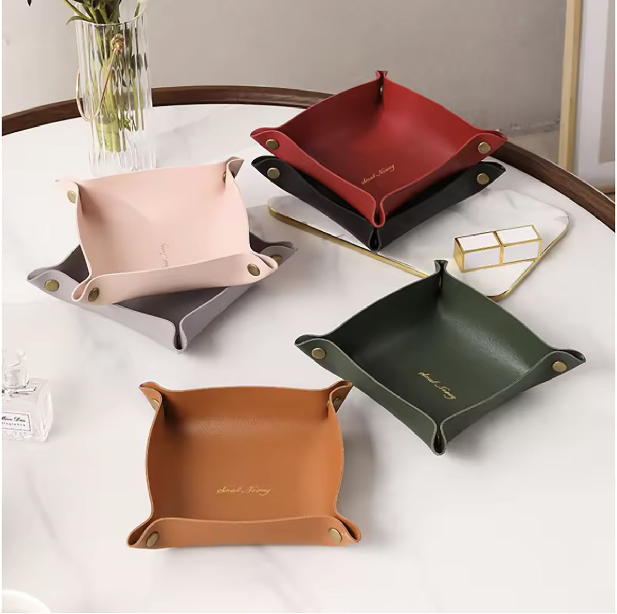Home Decor Organizer - Bandeja de almacenamiento de cuero de