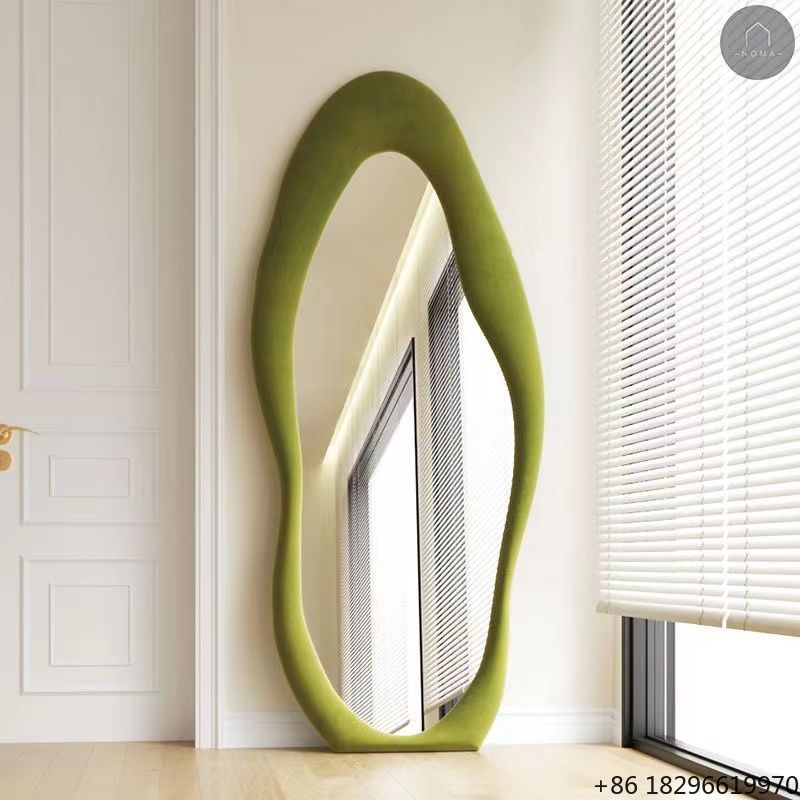 Home Decor Mirror - Espejo de pie irregular color crema
