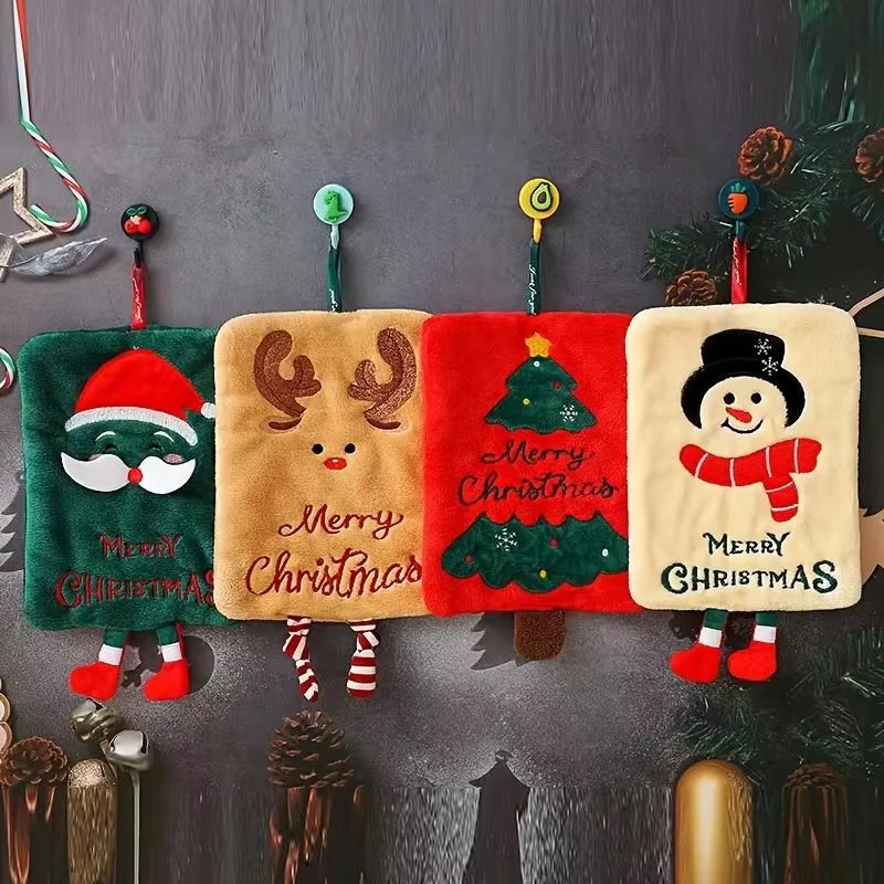Home Decor Xmas Tree - Toalla de Mano Colgante Navideña con