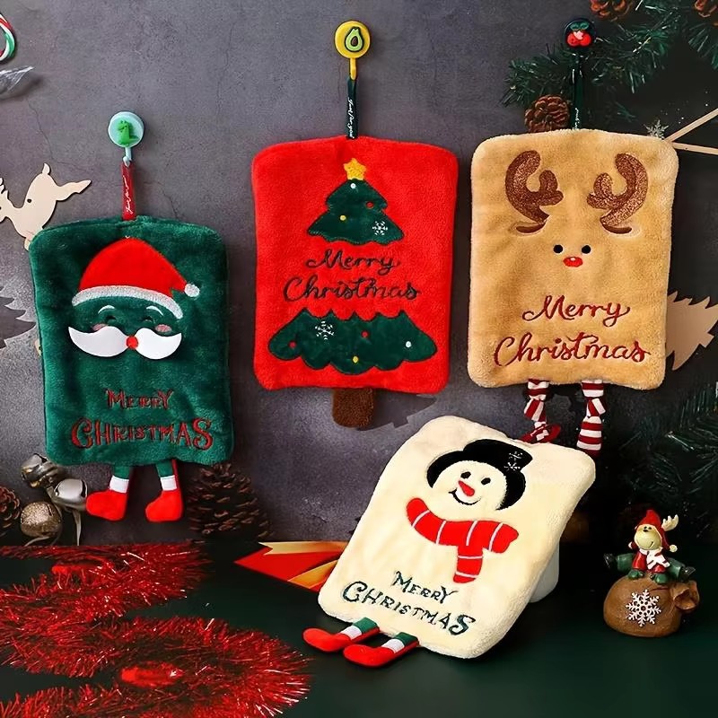 Home Decor Xmas Tree - Toalla de Mano Colgante Navideña de