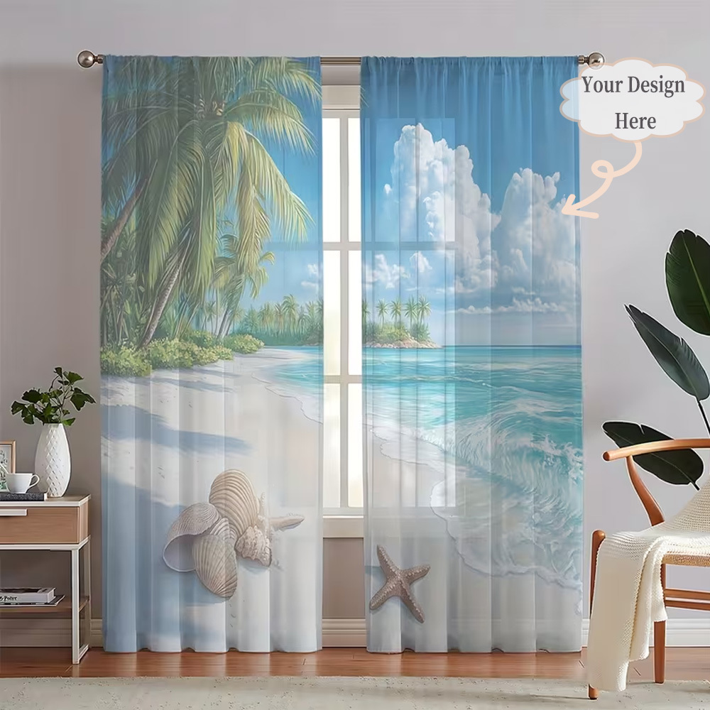 Home Decor Design - Cortinas Transparentes Planas 2D Personalizadas (2