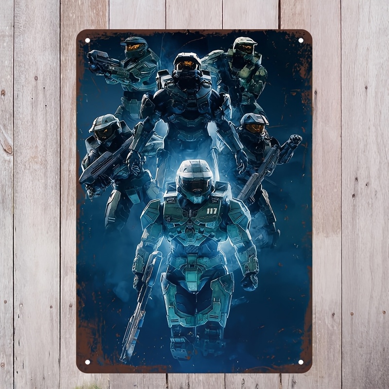Home Decor Games Free - Letrero de metal inspirado en Halo,