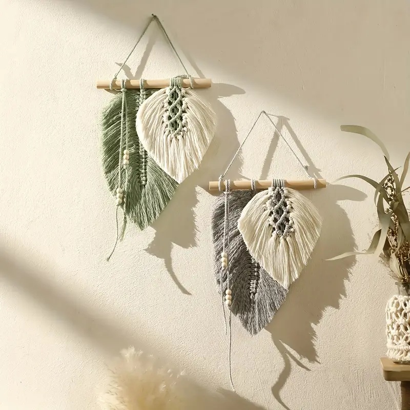 Macrame Wall Hanging - Colgante de pared de hojas de