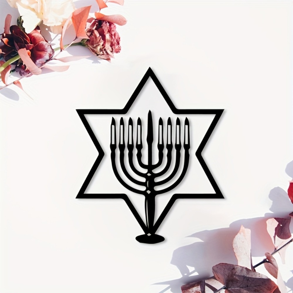 Home Decor Gift - CIFBUY Arte de Pared Metálico, Menorah
