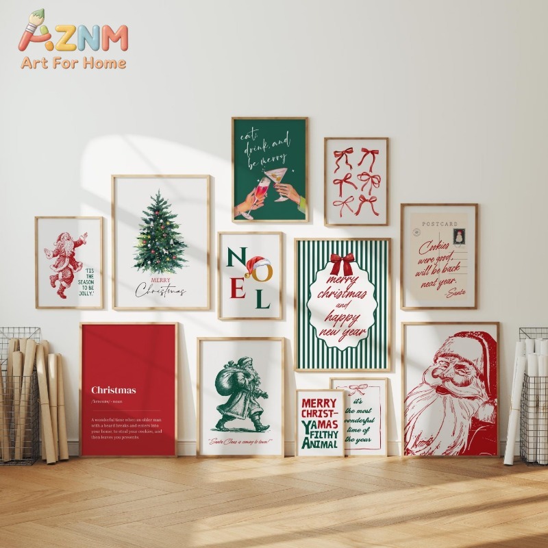 Home Decor Xmas Tree - Lienzo sin Marco para Decoración de