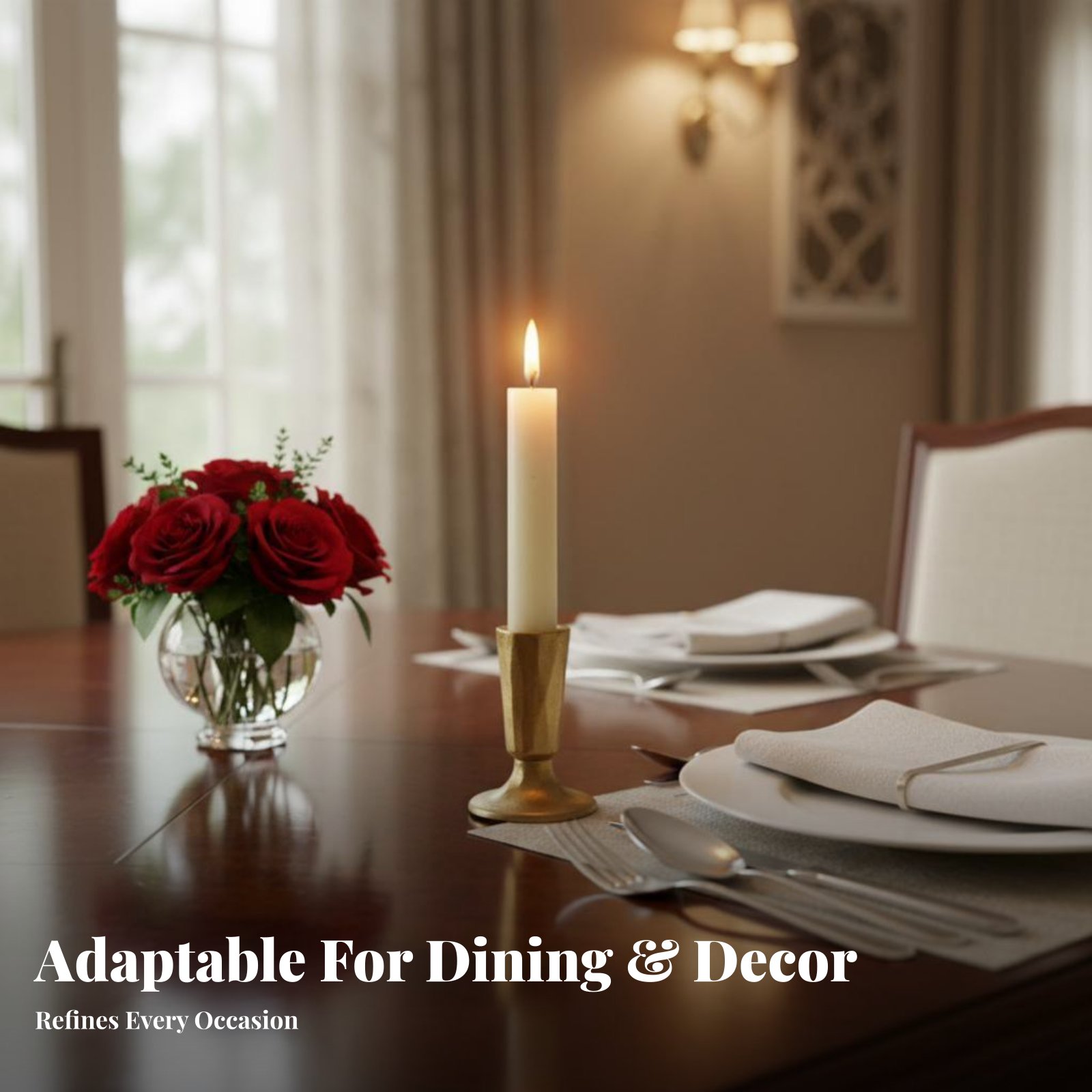 Home Decor Gold - Candelabro de Hierro Fundido Dorado, Diseño