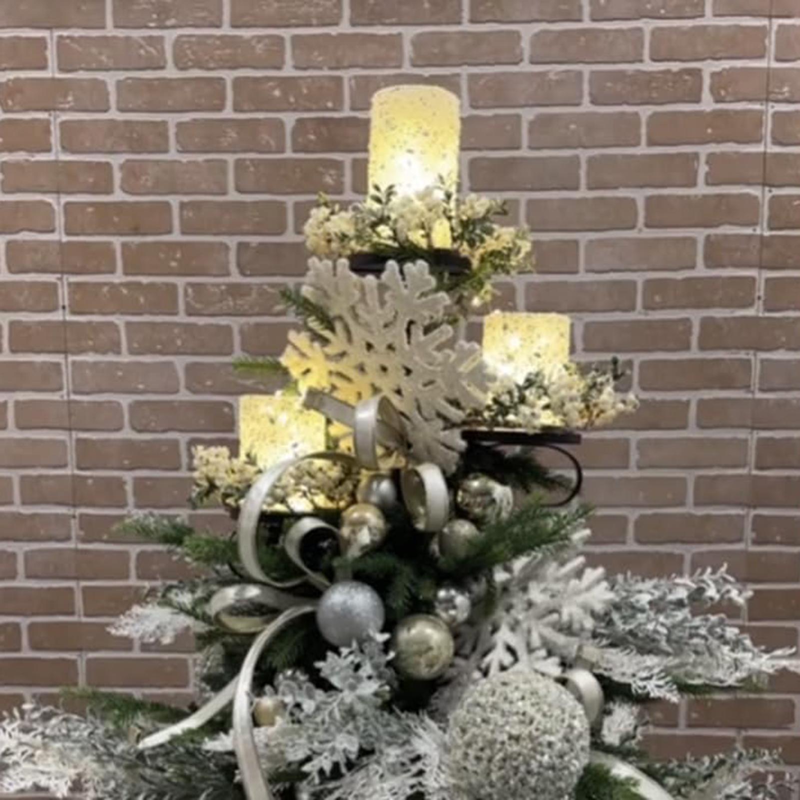 Home Decor Xmas Tree - Candelabro de árbol Triple negro de