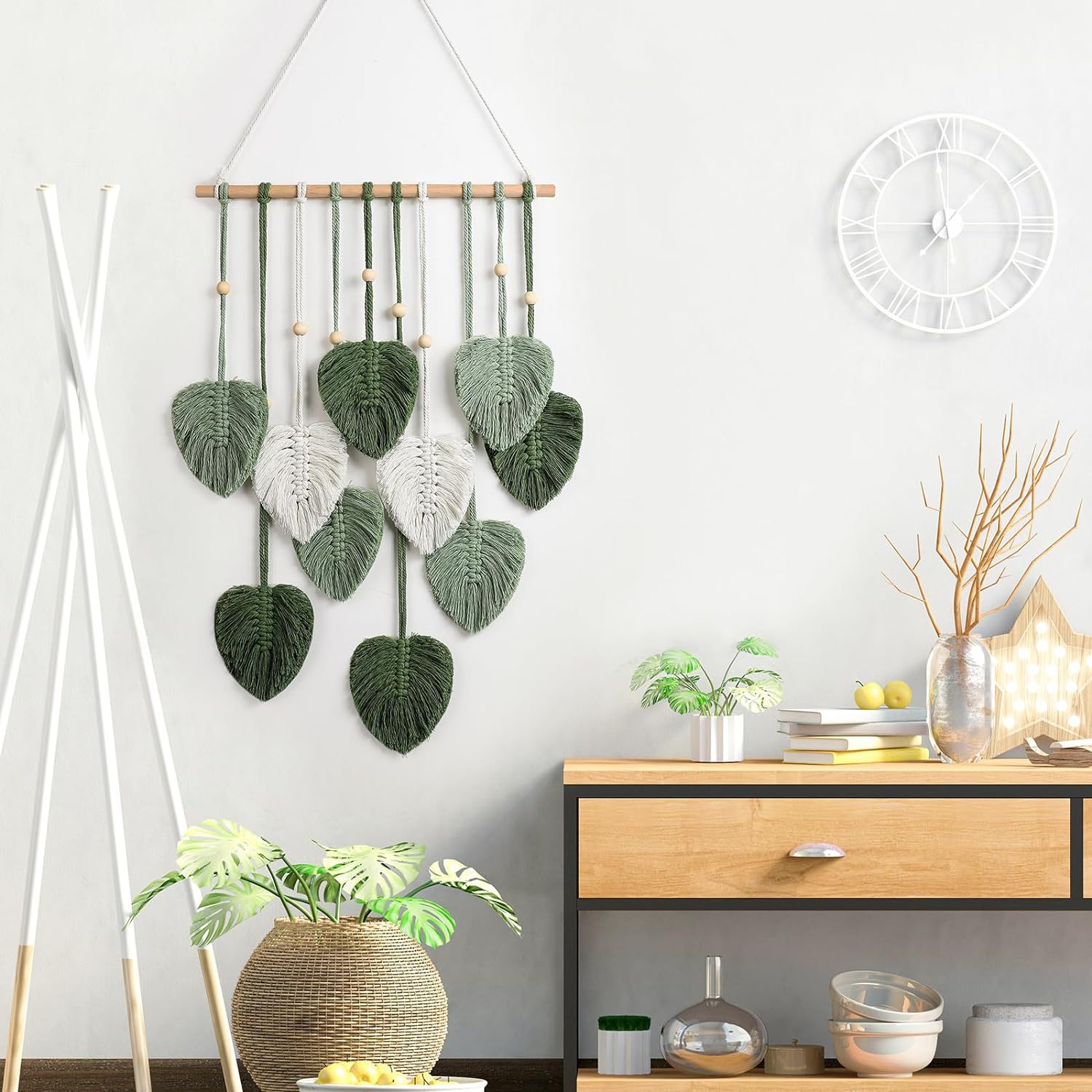Tapiz de cuerda de algodón hec - Macrame Wall Hanging reseña y precio