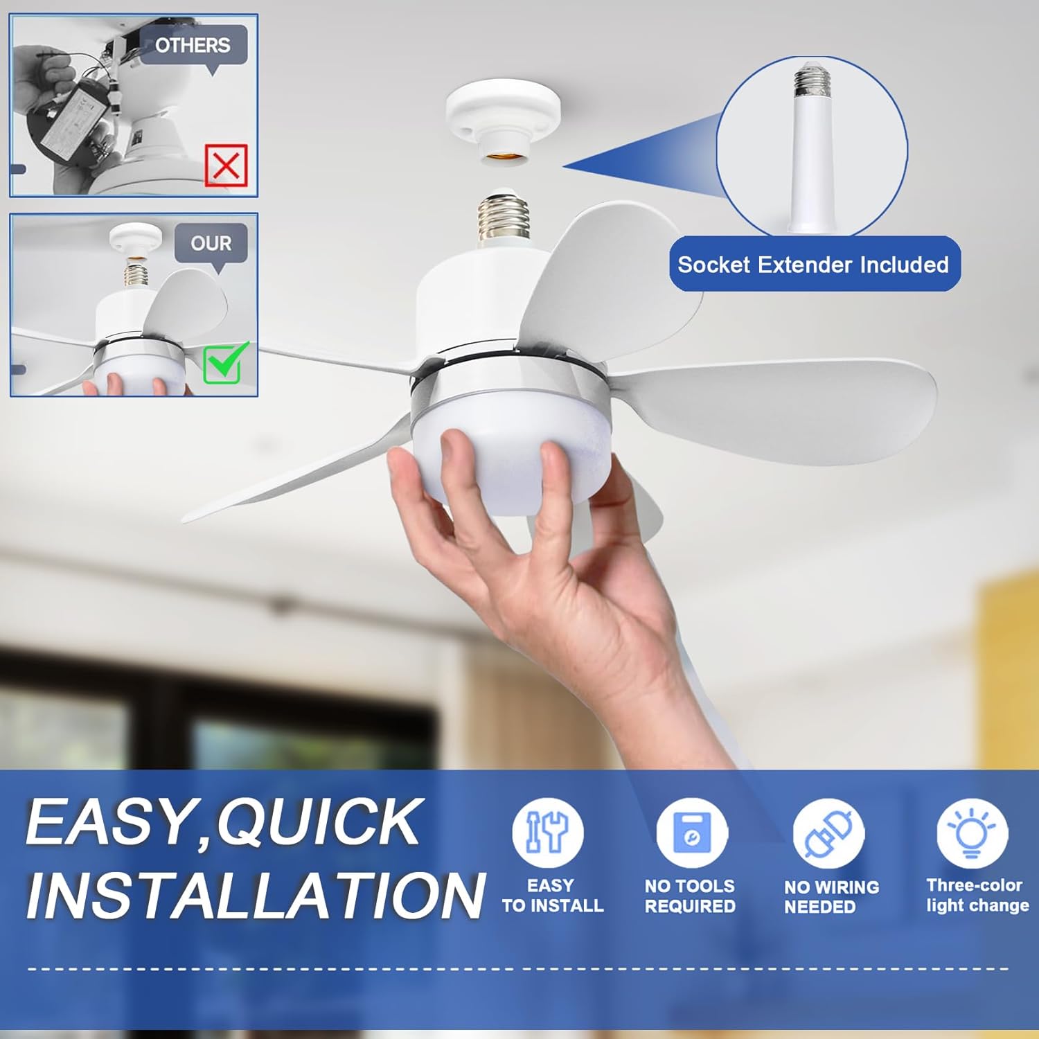 Ventilador de Techo con Luz y  - Home Decor Light reseña y precio