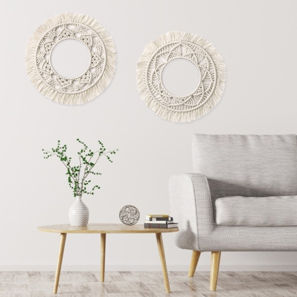 Tapiz Redondo de Algodón para  - Macrame Wall Hanging reseña y precio