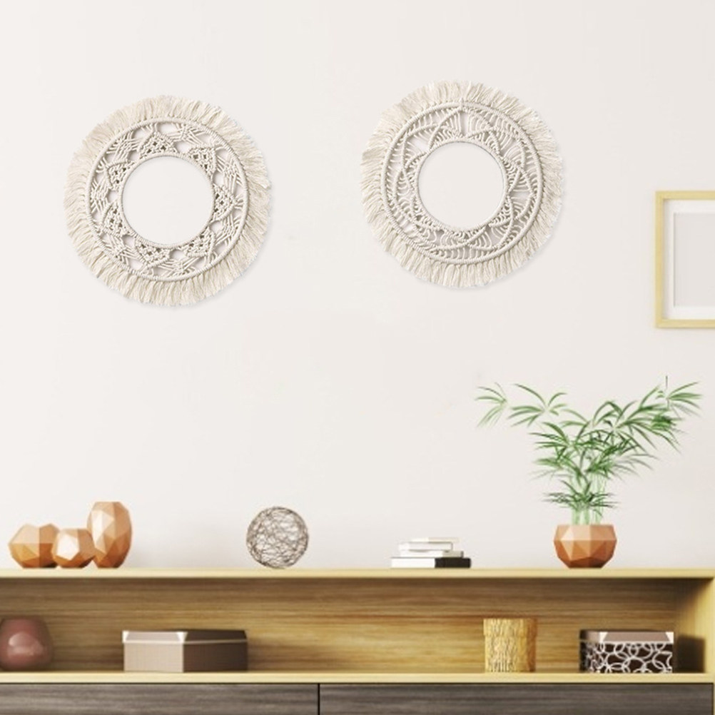 Tapiz Redondo de Algodón para  - Macrame Wall Hanging reseña y precio