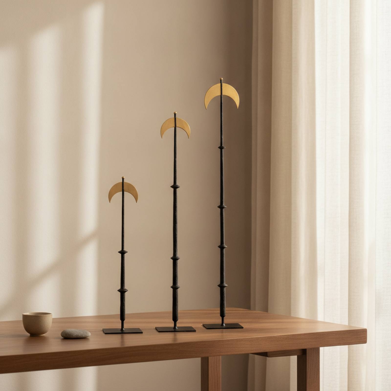 Juego de 3 Adornos de Luna Cre - Home Decor Gold reseña y precio