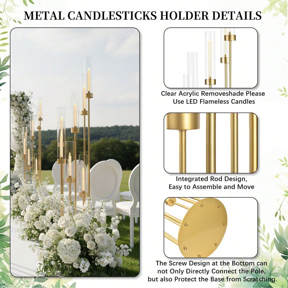 2 piezas de candelabros de pie - Home Decor Gold reseña y precio