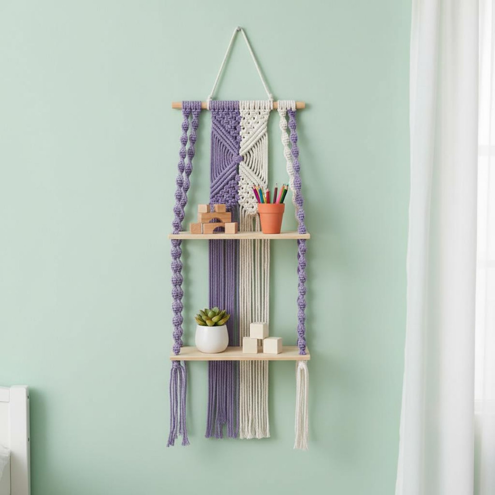 Estante colgante de pared esti - Macrame Wall Hanging reseña y precio