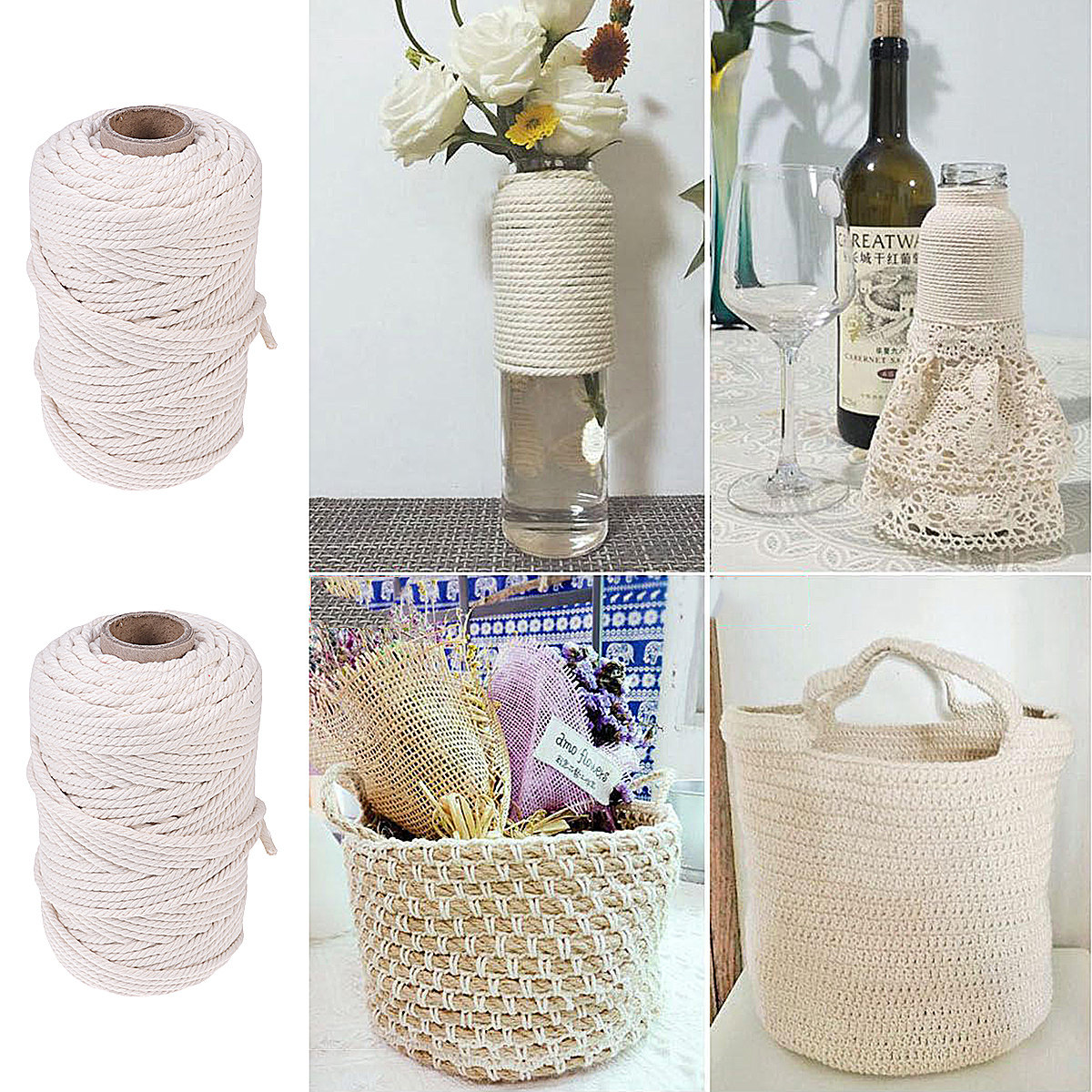 Cuerda de Algodón Natural de 1 - Macrame Wall Hanging reseña y precio