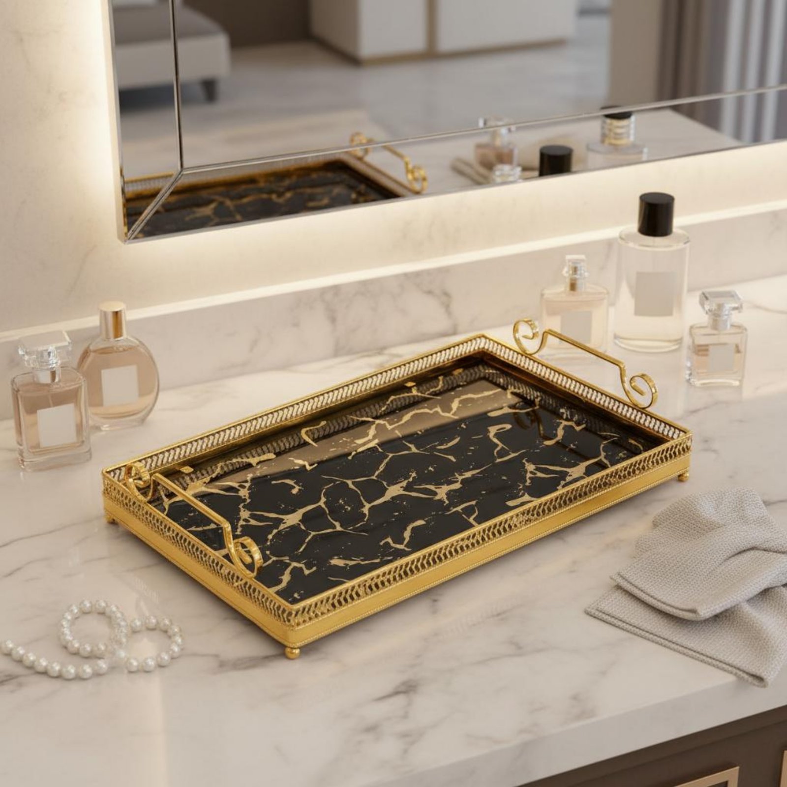 Bandeja Decorativa con Espejo, - Home Decor Mirror reseña y precio