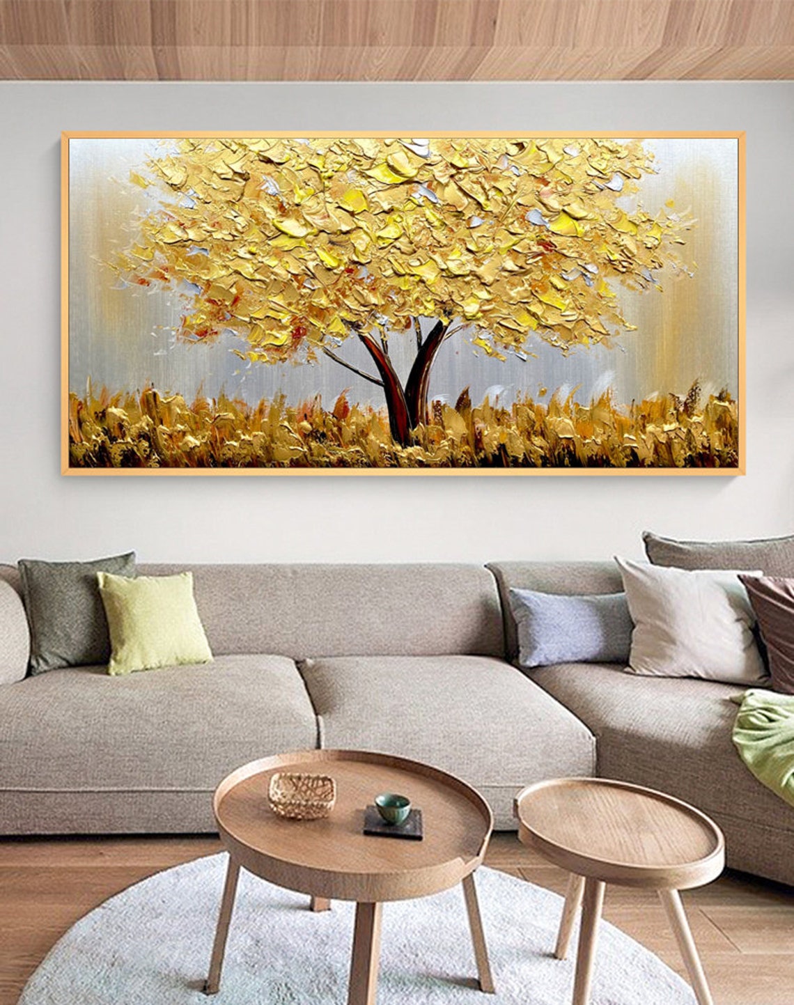 Árbol dorado floreciente sobre - Home Decor Gold reseña y precio