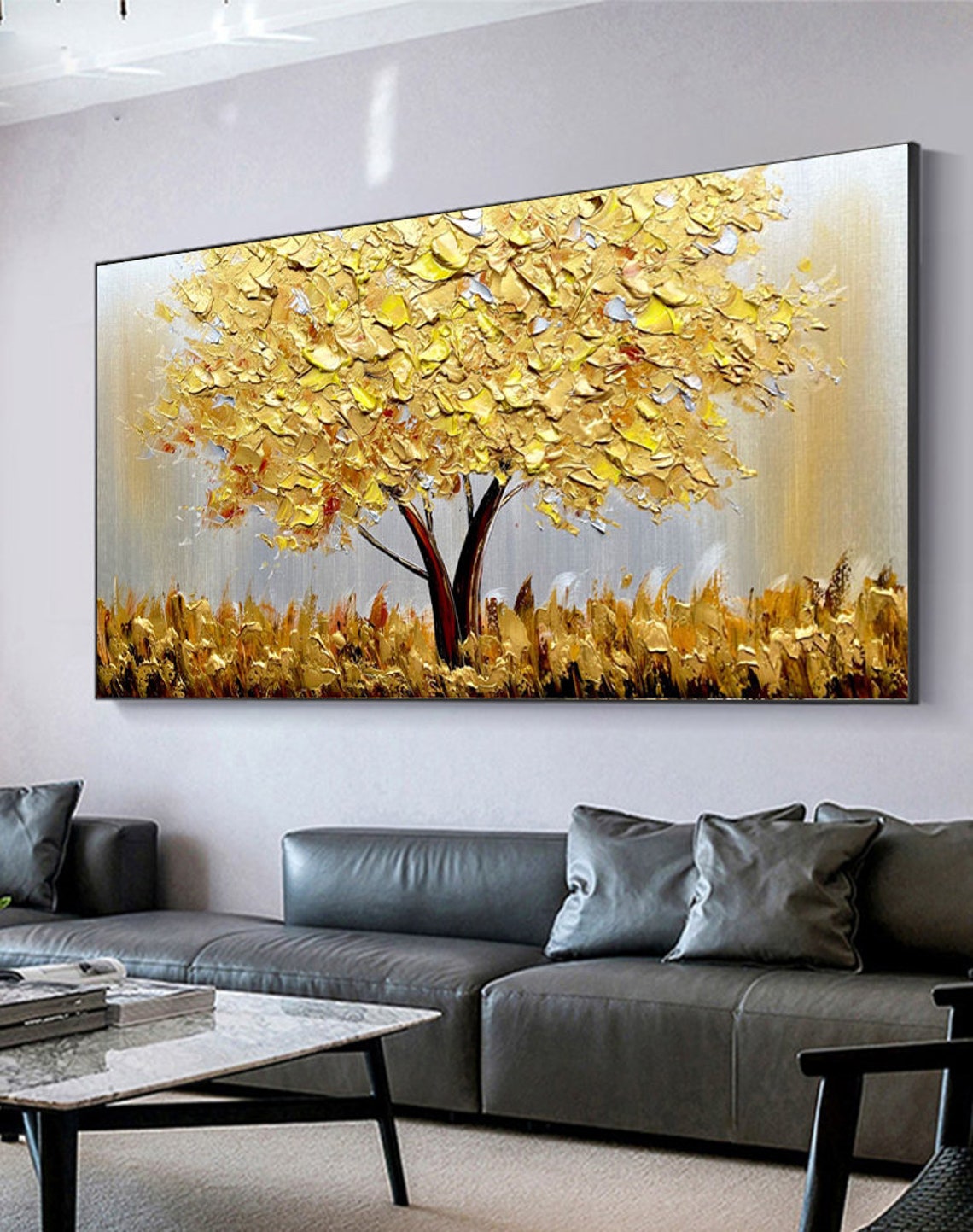 Árbol dorado floreciente sobre - Home Decor Gold reseña y precio