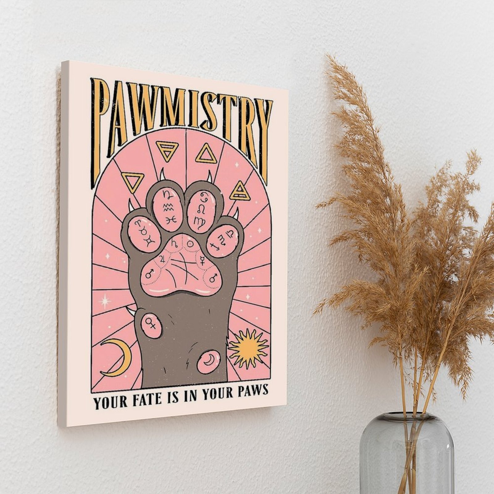 Pawmistry-pintura en lienzo, p - Home Decor Mirror reseña y precio
