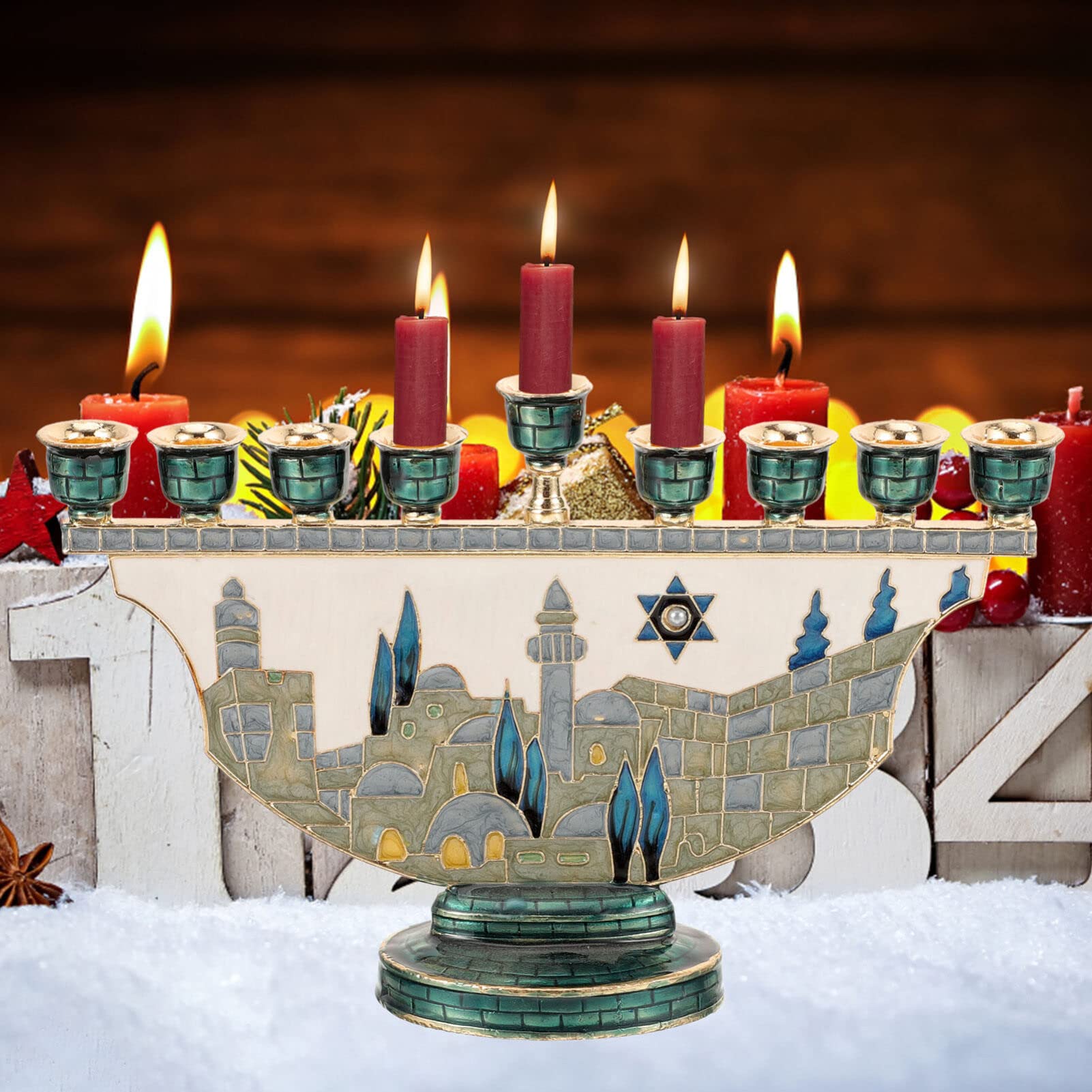 Candelabro Menorah de Jerusalé - Home Decor Gift reseña y precio