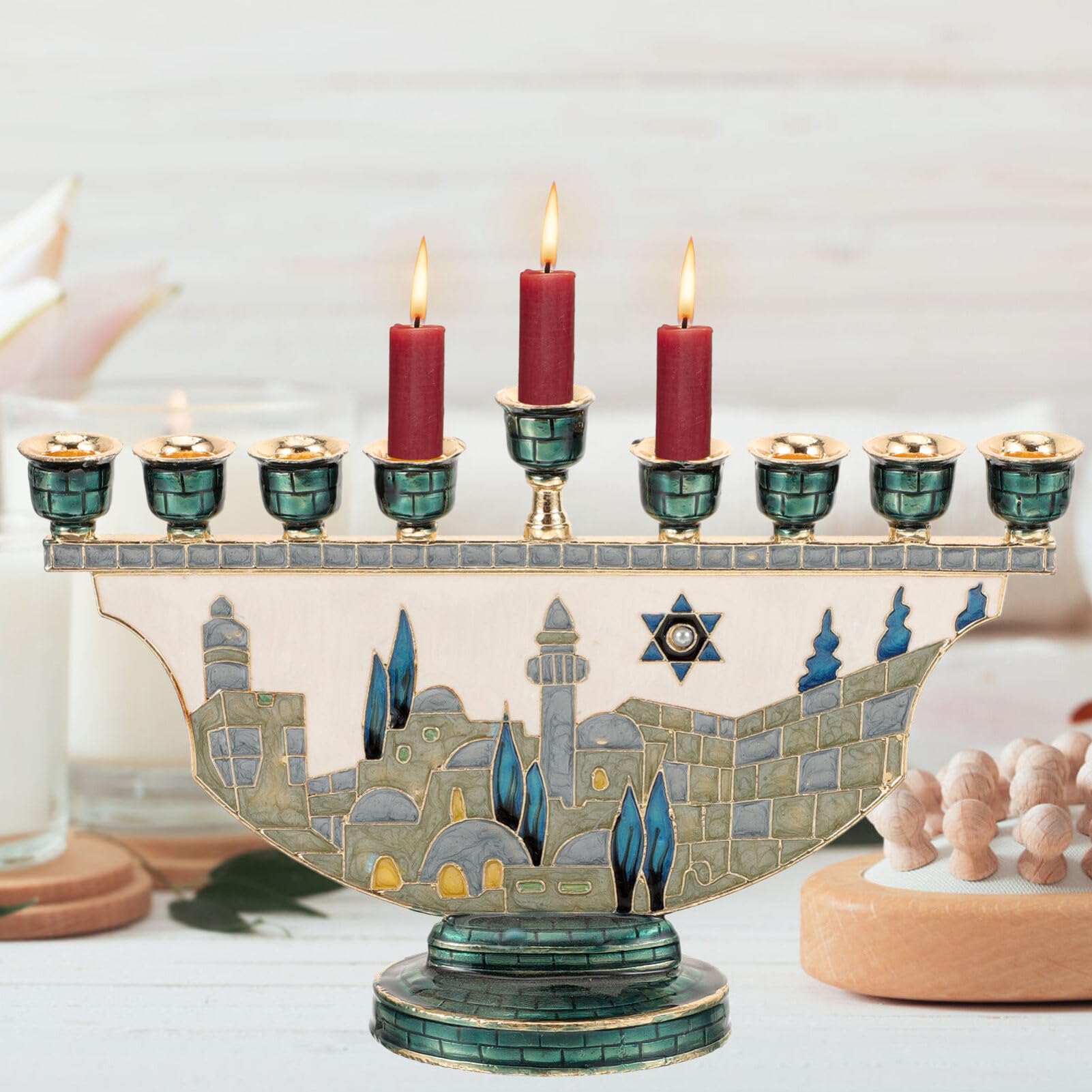 Candelabro Menorah de Jerusalé - Home Decor Gift reseña y precio