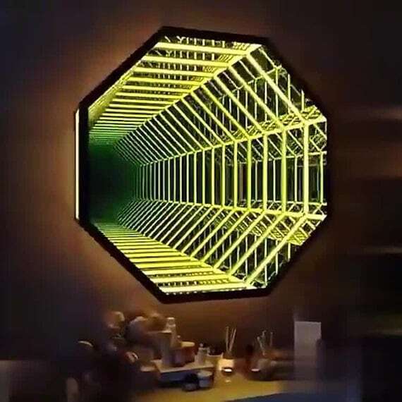 Espejo Infinito Octagonal 3D,  - Home Decor Mirror reseña y precio