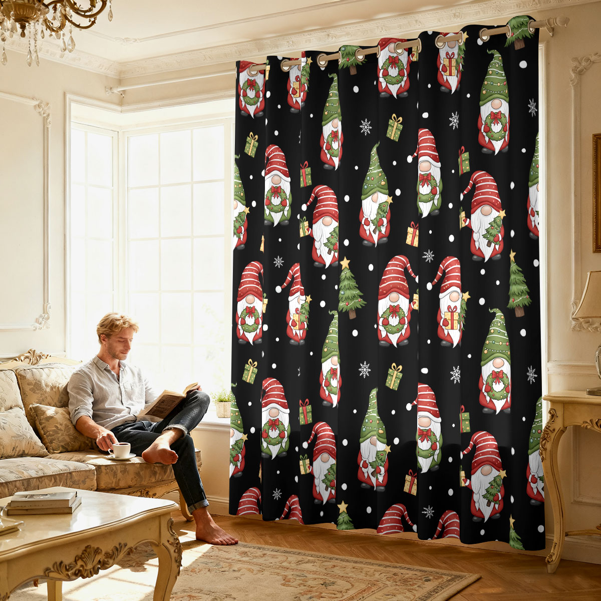 Cortina de una sola vuelta con - Home Decor Xmas Tree reseña y precio